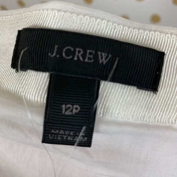 J. crew ruffle linen white skirt size 12P - Picture 5 of 8